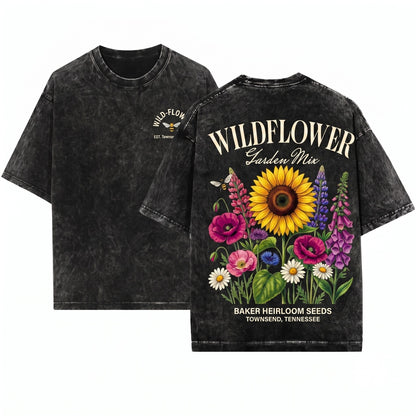 Botanical Wildflower Garden Flower Market Unisex Wash T-Shirt