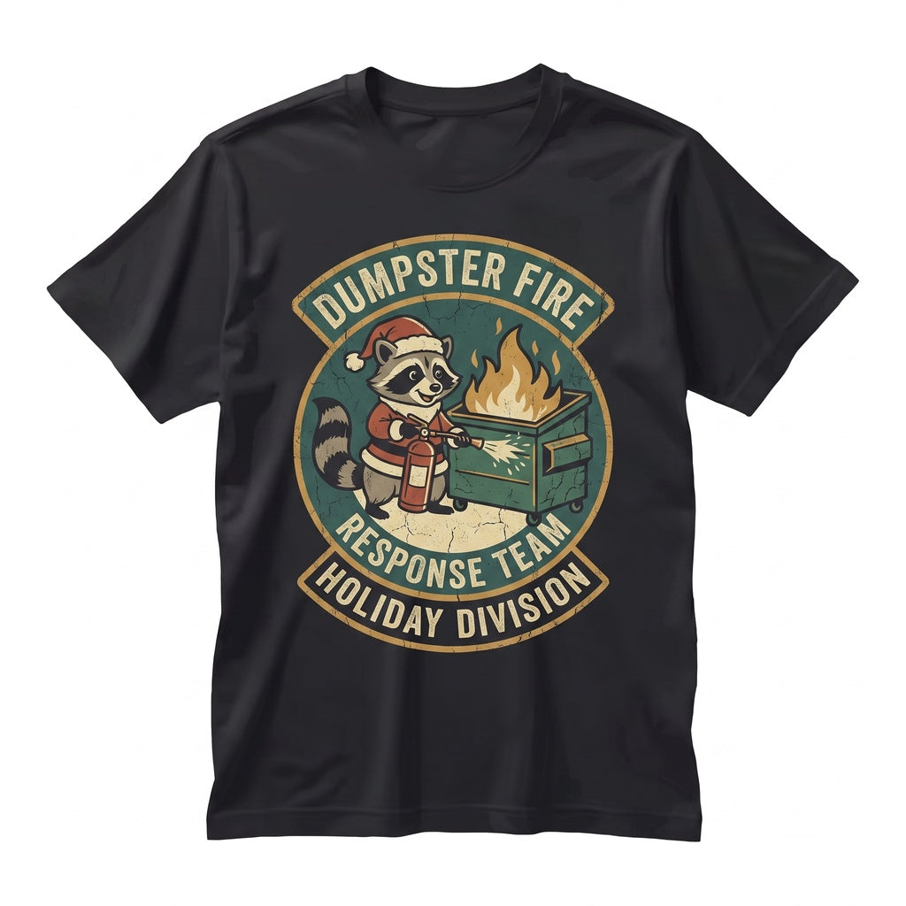 Dumpster Fire Response Team Leader Christmas Funny Holiday Humor Festive Disaster Graphic Gift Unisex TShirt