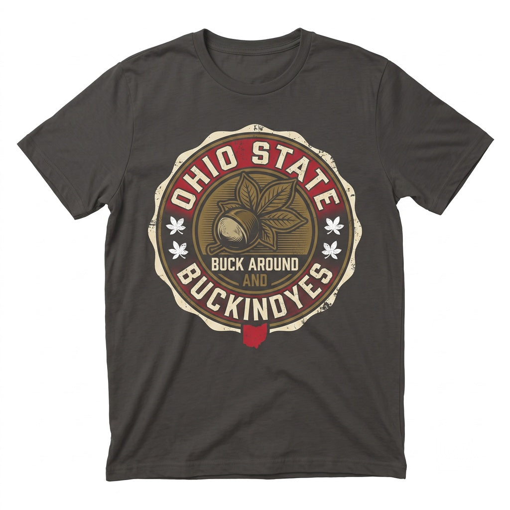 Funny Ohio State Map Buck Around And Find Out Football Game Day Graphic Unisex TShirt
