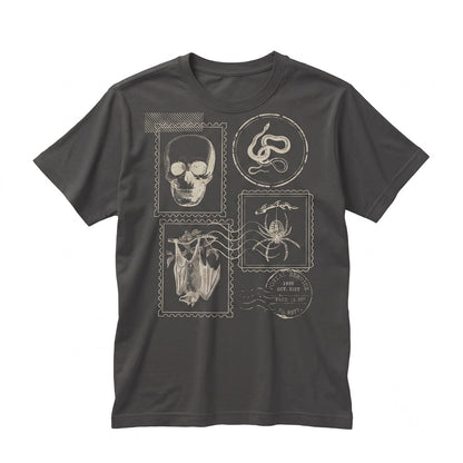 Vintage Postage Stamp Halloween Spooky Season Fall Graphic Apparel Unisex TShirt