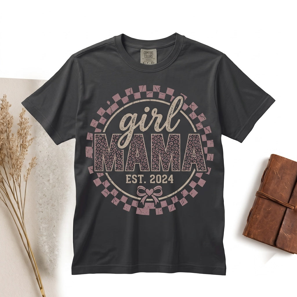 Girl Mama Checkered Mothers Day New Mom Gifts Life Appreciation Graphic Top Apparel, Unisex TShirt