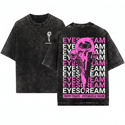 Eyescream Vintage Japanese Horror Dark Graphic Unisex Wash T-Shirt