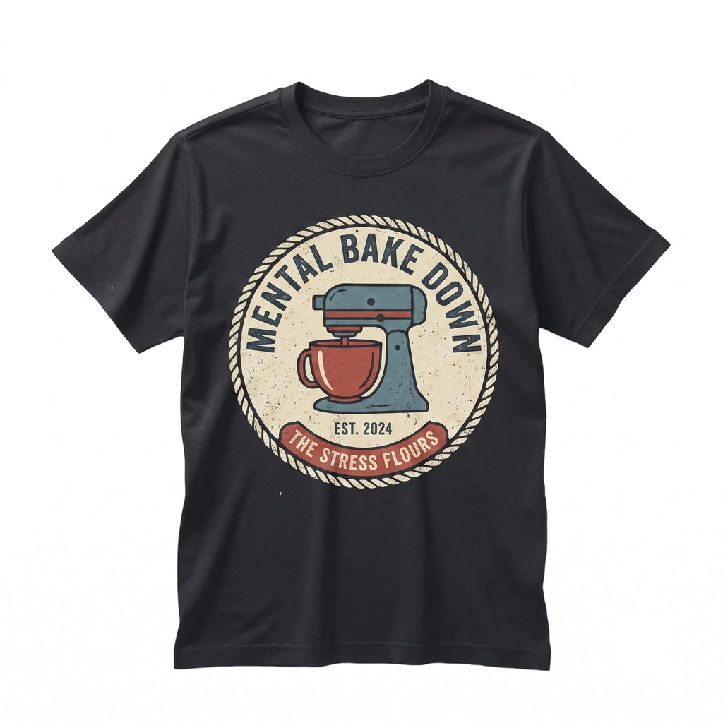 Funny Having a Mental Bake Down Baker Gift for Women Cute Vintage Kitchen Graphic Apparel Unisex TShirt
