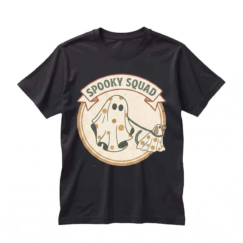 Ghost Walking Dog Halloween Lovers Gift Graphic Fall Apparel Unisex TShirt