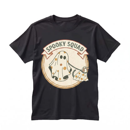 Ghost Walking Dog Halloween Lovers Gift Graphic Fall Apparel Unisex TShirt