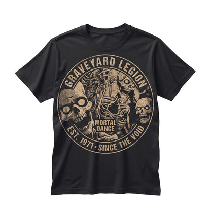 Gothic Skull Pile Distressed Skeleton Graphic Top Dark Academia Apparel Unisex TShirt