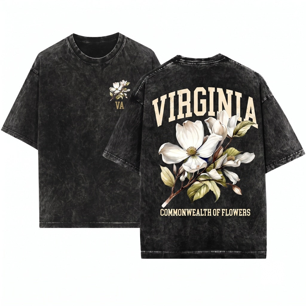 Virginia State Flower Botanical Gardening Travel Gift Mother Girlfriend Unisex Wash T-Shirt