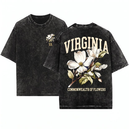 Virginia State Flower Botanical Gardening Travel Gift Mother Girlfriend Unisex Wash T-Shirt