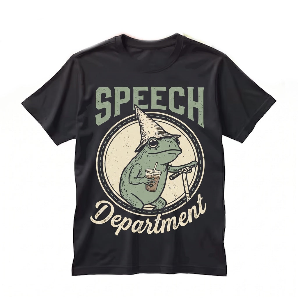 Silly Frog Iced Coffee SLP Back to School New Speech Language Pathologist Gift Unisex TShirt
