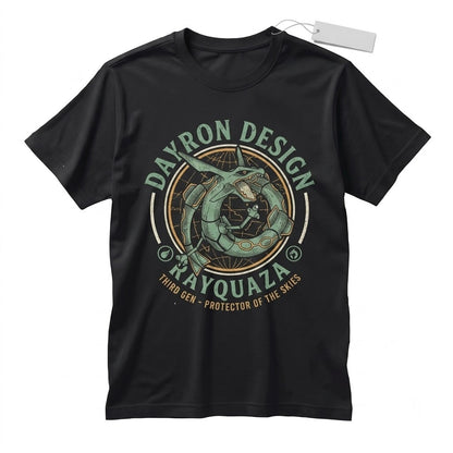 Vintage Sky Dragon WasVintage Rayquaza Washed 2-Sided Graphic Retro Anime Oversized Gamer Gift Unisex TShirt