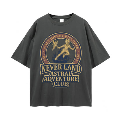 Oversized Peter Pan 1953 Vintage Animated Movie Captain Hook Retro Neverland Vacation Graphic Unisex TShirt