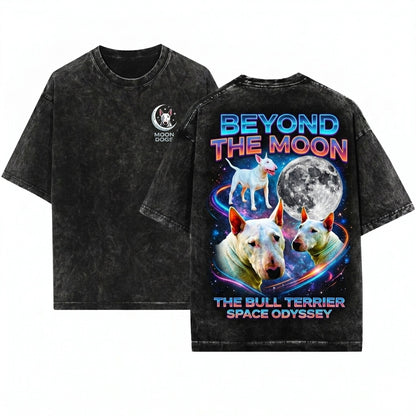 Here's my take Bull Terrier Three Moon Galaxy Space Dog Cosmic Pet Lovers Gift Unisex Wash T-Shirt