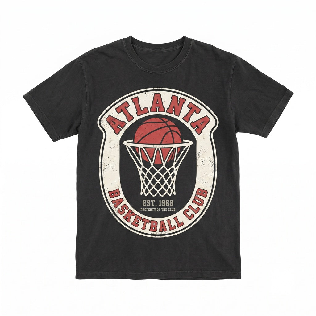 Atlanta Basketball Graphic Retro ATL Streetwear Game Day Vintage Sports Apparel Unisex TShirt