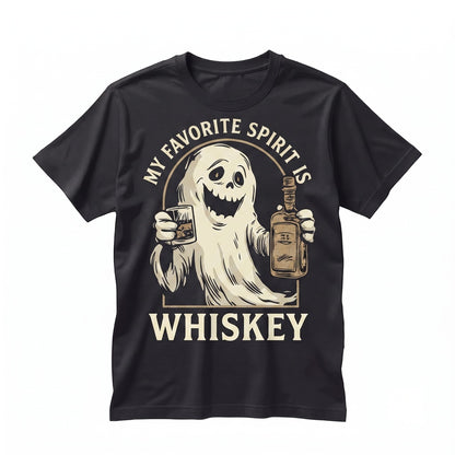 Funny Halloween Ghost Drinking Whiskey Graphic Apparel Spooky Season Alcohol Liquor Party Vintage Autumn Holiday Unisex TShirt