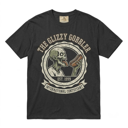 Funny Glizzy Gobbler Hot Dog Eating Contest Foodie Novelty Graphic Apparel Unisex TShirt
