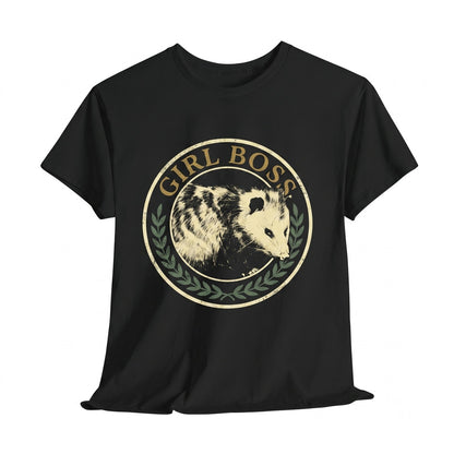 Girl Boss Opossum Funny Sarcastic Animal Graphic Vintage Cotton Apparel Unisex TShirt