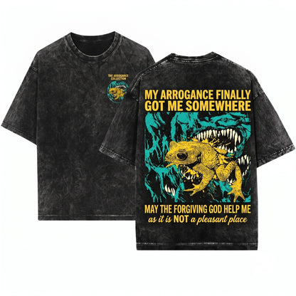 My Arrogance Vintage Japanese Frog Unisex Wash T-Shirt
