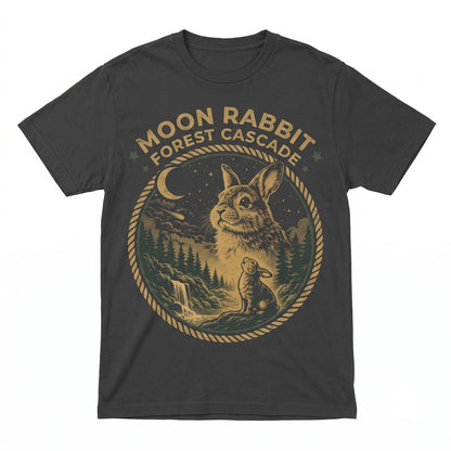 Vintage 90s Funny Howling Bunny at Full Moon Easter Gift for Rabbit Lovers Unisex TShirt