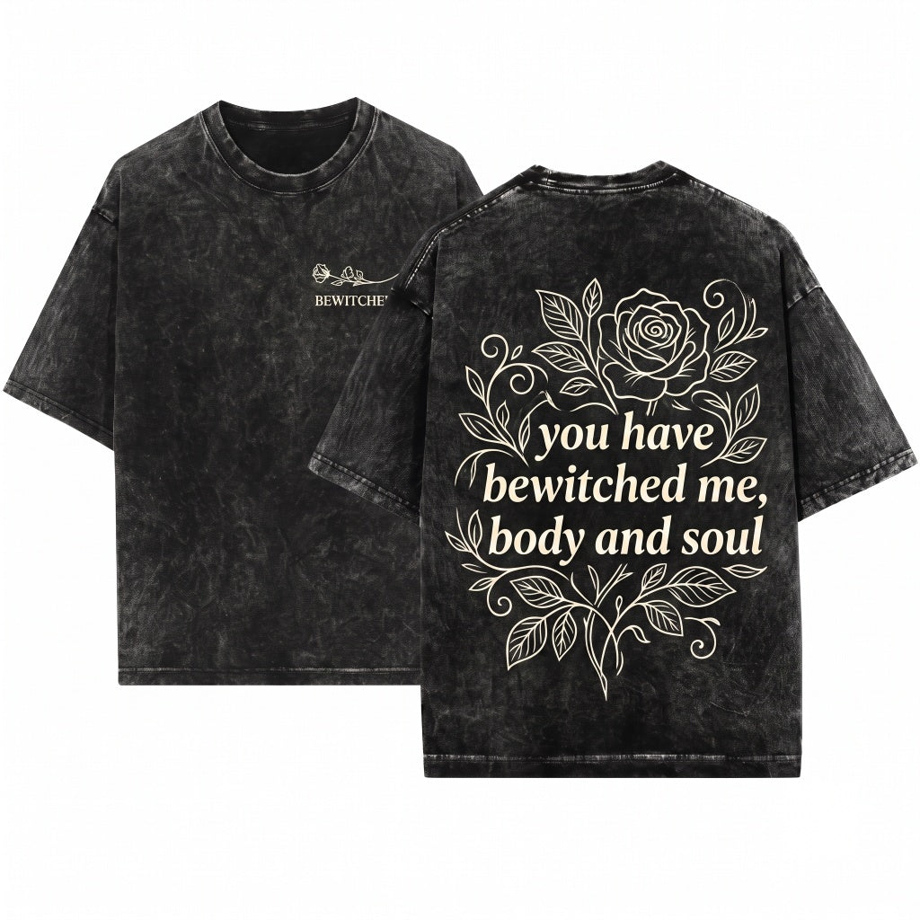 You Have Bewitched Me Mr Darcy Pride and Prejudice Floral Embroidered Bookish 1800s Vintage Gift Unisex Wash T-Shirt