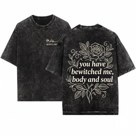 You Have Bewitched Me Mr Darcy Pride and Prejudice Floral Embroidered Bookish 1800s Vintage Gift Unisex Wash T-Shirt