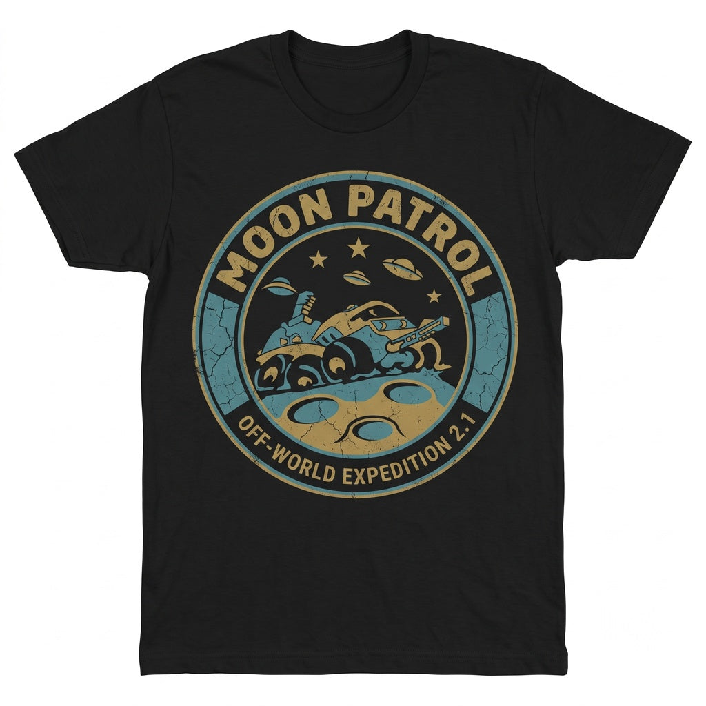 Retro Moon Patrol Arcade 1980s Vintage Video Game Graphic Unisex TShirt