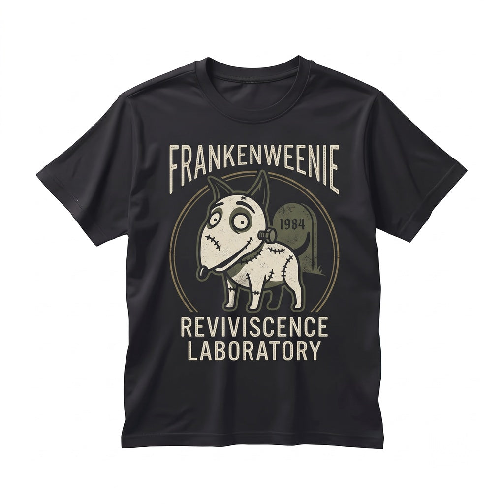Oversized Frankenweenie Dog Theme Park Halloween Spooky Graphic Top, Unisex TShirt