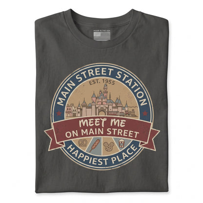 Meet Me On Main Street Couples Mouse Vacation Apparel Theme Park Unisex TShirt