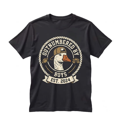 Outnumbered by Boys Funny Mom Goose Mama Dad Father Day Gift Graphic Unisex TShirt