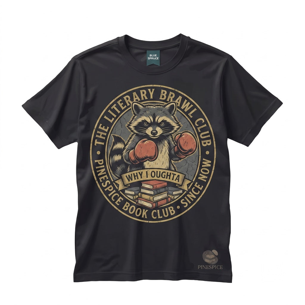 Why I Oughta Embroidered Boxing Raccoon Funny Vintage Graphic Unisex TShirt