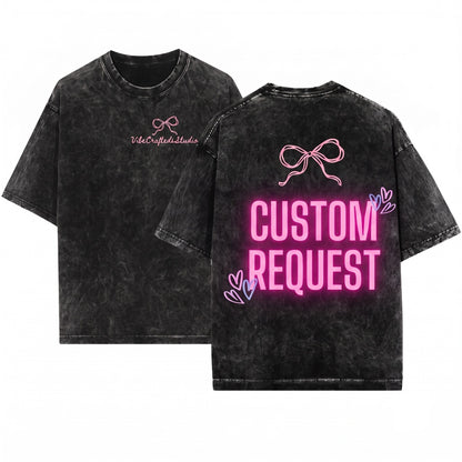 Custom Request Design Handpainted Digital Commercial Fee PNG Graphic Unisex Wash T-Shirt