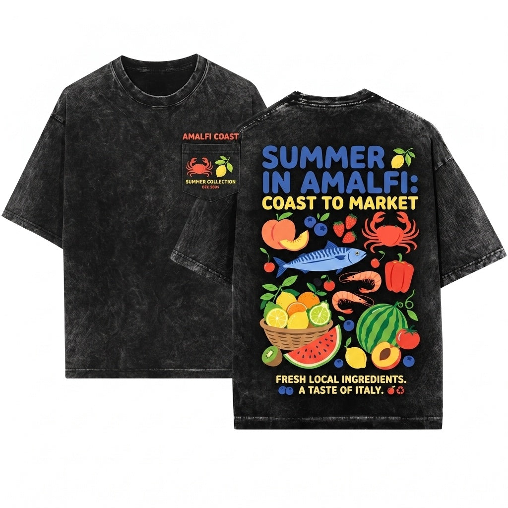 Il Mercato Italian Market Graphic Unisex Wash T-Shirt