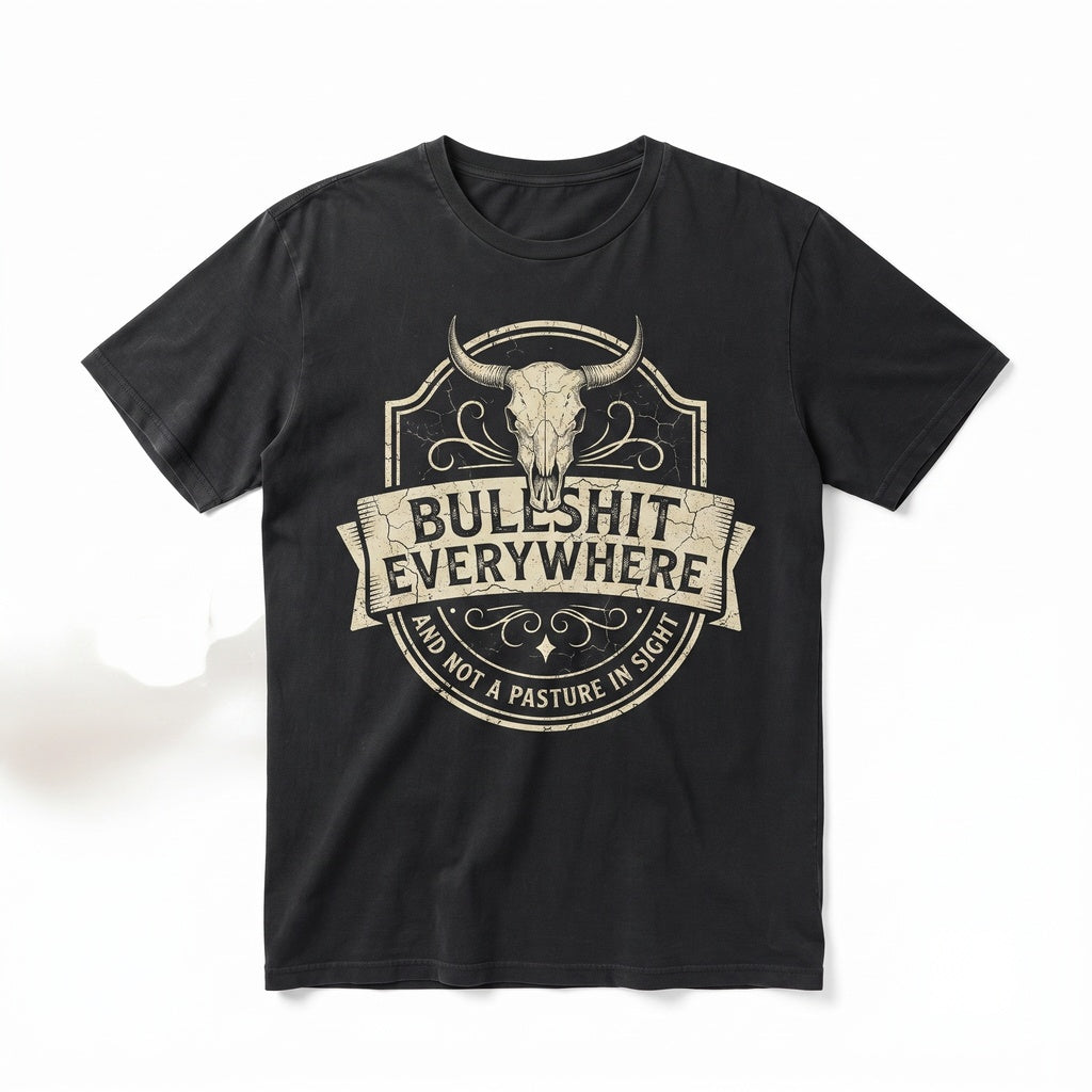 Funny Bull Sweatshirt Country Western Graphic Tee Unisex TShirt