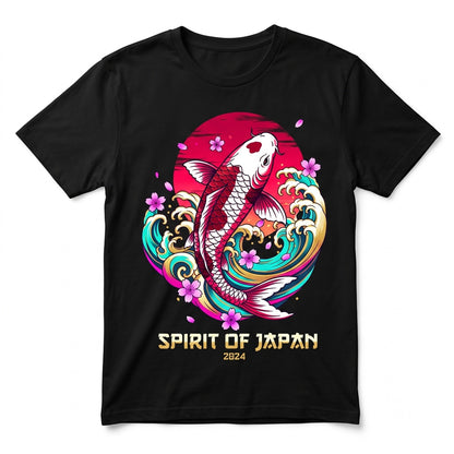 Vintage Japanese Koi Fish Asian Art Nouveau Graphic Aesthetic Print Unisex TShirt