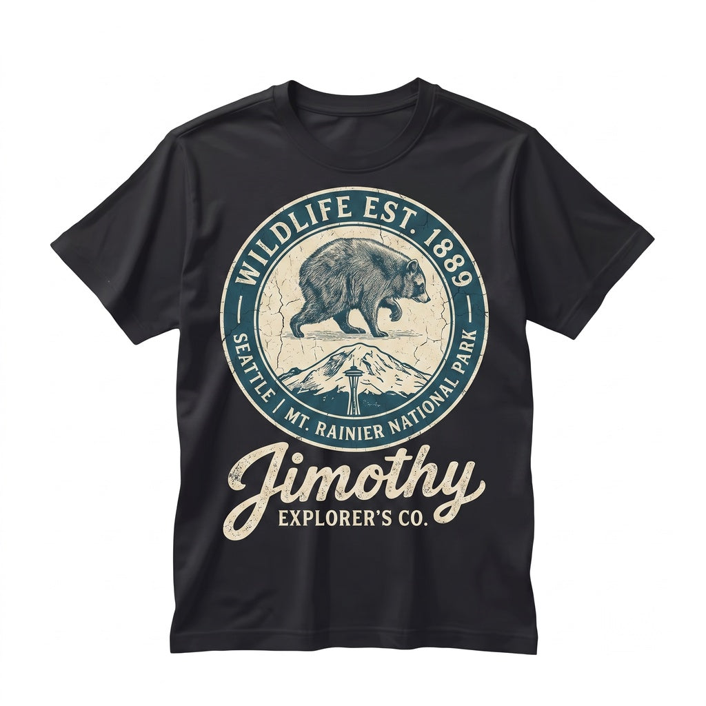 Jimothy Seattle Viral Funny Round King Vintage Pacific Northwest Wildlife Graphic Unisex TShirt