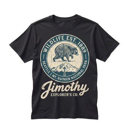 Jimothy Seattle Viral Funny Round King Vintage Pacific Northwest Wildlife Graphic Unisex TShirt