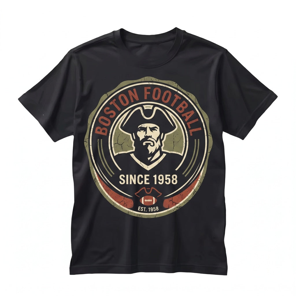 Vintage 90s Boston Football Retro New England Game Day Graphic Sports Apparel Unisex TShirt