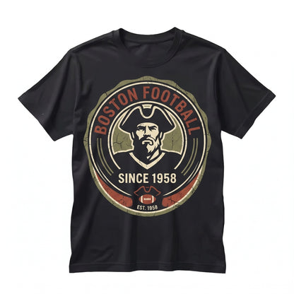Vintage 90s Boston Football Retro New England Game Day Graphic Sports Apparel Unisex TShirt