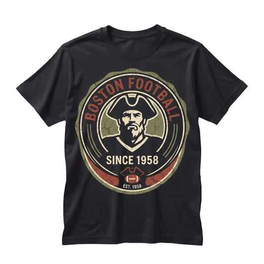 Vintage 90s Boston Football Retro New England Game Day Graphic Sports Apparel Unisex TShirt
