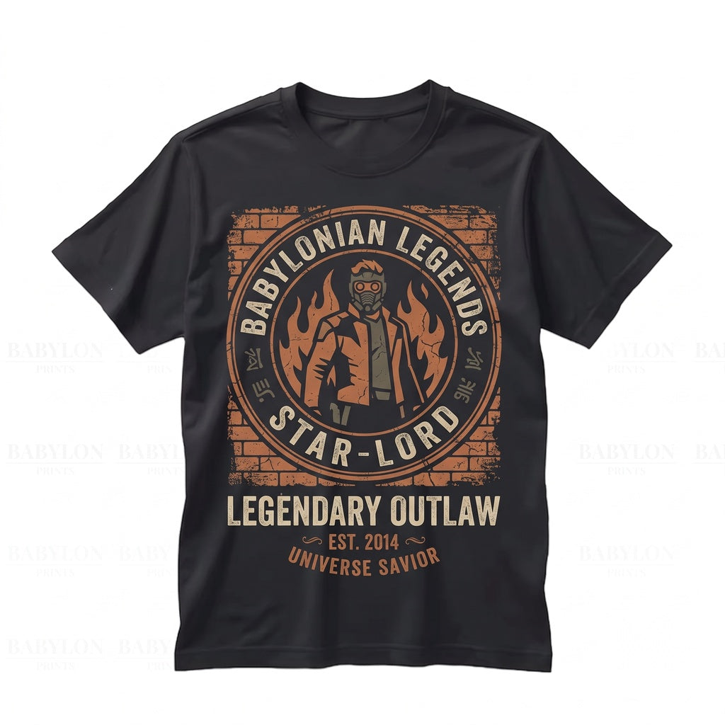 Vintage Retro Cosmic Outlaw Sci-Fi Galactic Hero Graphic Casual Cotton Apparel Unisex TShirt