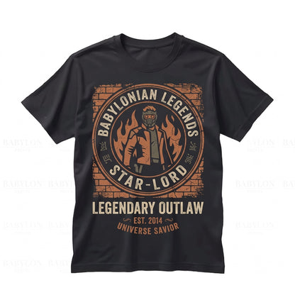 Vintage Retro Cosmic Outlaw Sci-Fi Galactic Hero Graphic Casual Cotton Apparel Unisex TShirt