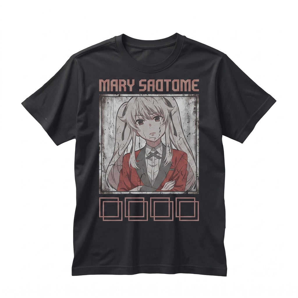 Yumeko Compulsive Gambler Manga Waifu Graphic Japanese Anime Aesthetic Cotton Apparel Unisex TShirt