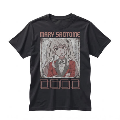 Yumeko Compulsive Gambler Manga Waifu Graphic Japanese Anime Aesthetic Cotton Apparel Unisex TShirt