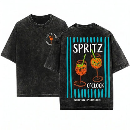 Feelin Spritzy Cocktail Vacation Club Summer Spritz Unisex Wash T-Shirt