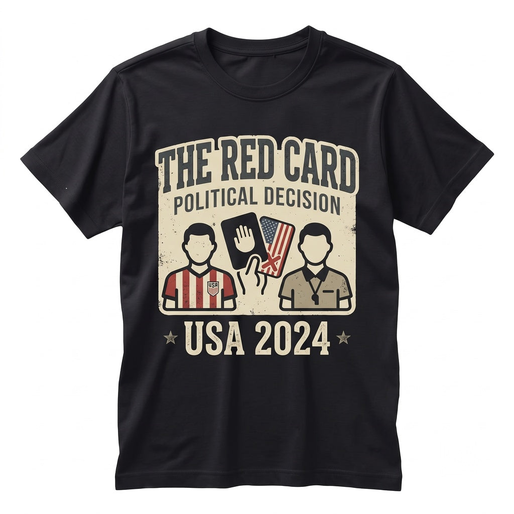 Funny Soccer Referee Red Card Meme Graphic Tee, Humor Sports Fan Novelty Apparel, Unisex TShirt