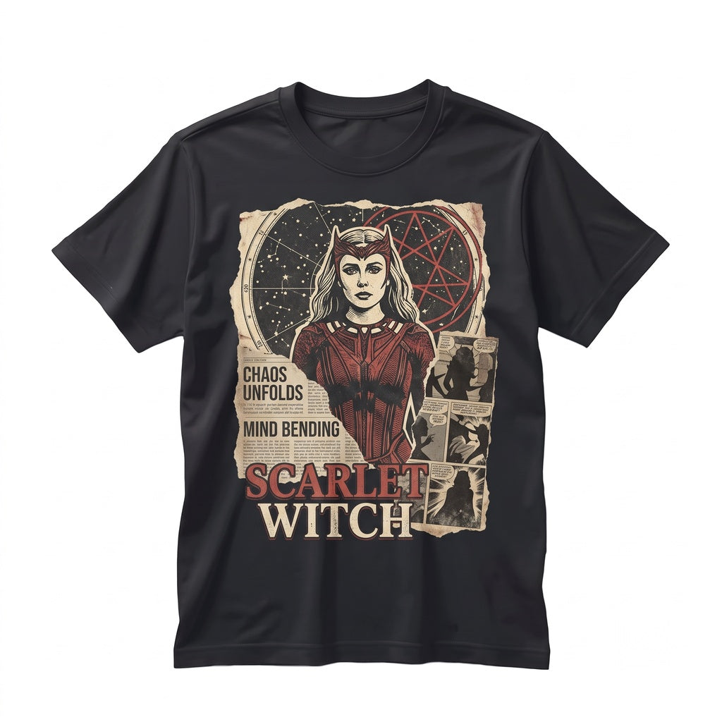 Oversized Scarlet Witch Wanda Maximoff Vintage Graphic Chaos Magic Comic Fan Gift Unisex TShirt