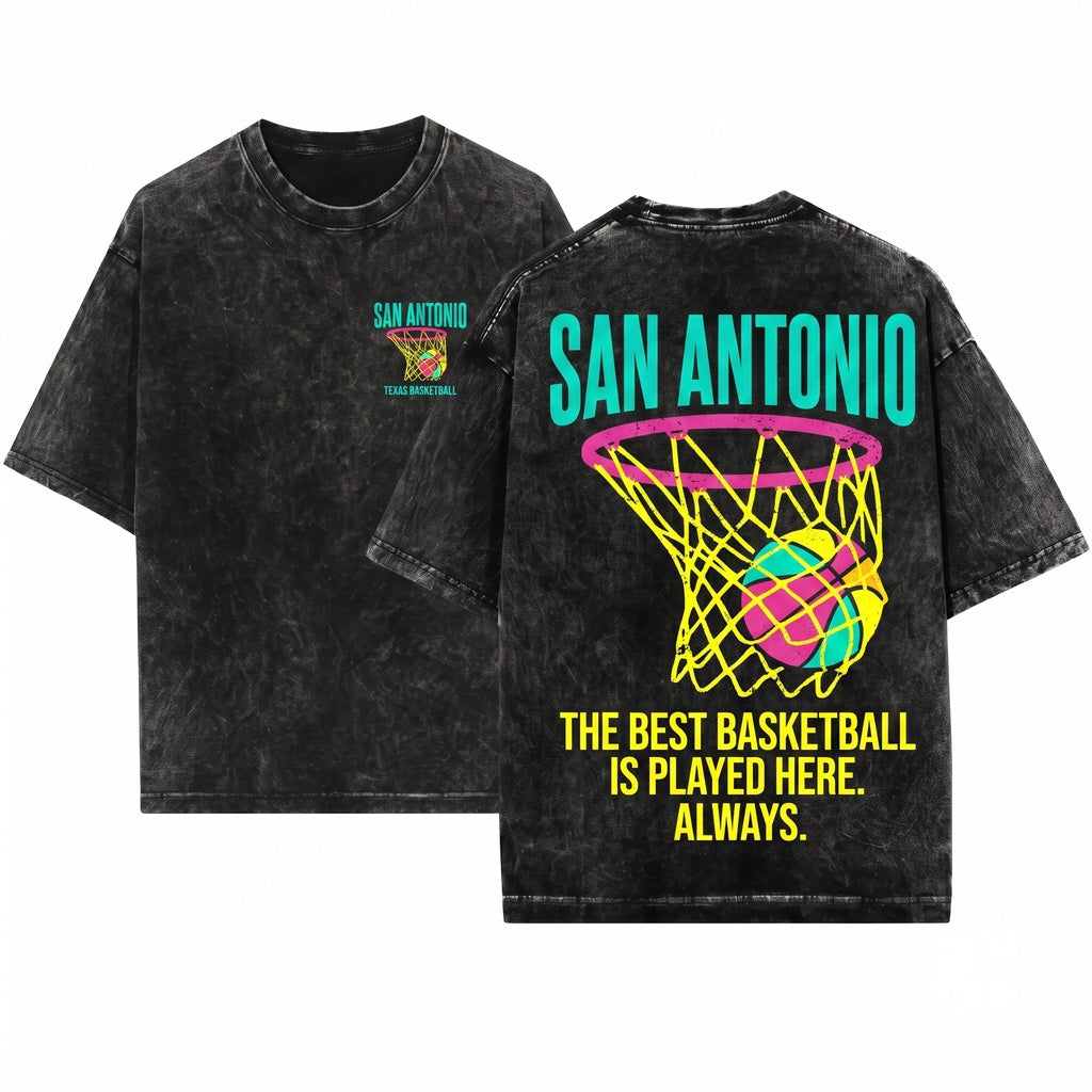 San Antonio Texas SATX 314 Fiesta Crew Graphic Vintage Unisex Wash T-Shirt