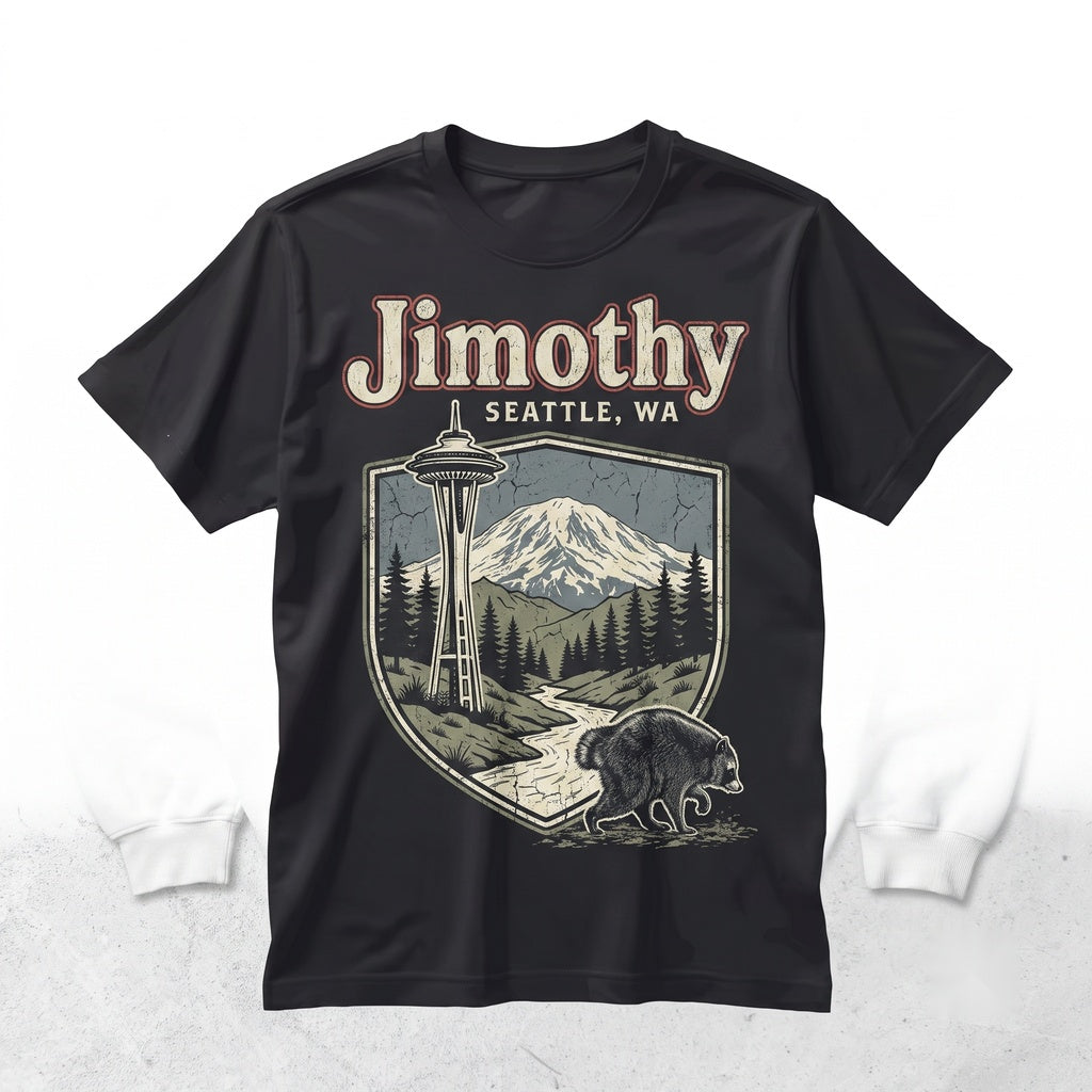 Jimothy Viral Seattle Raccoon Vintage Pacific Northwest Wildlife Funny Round King Graphic Unisex TShirt