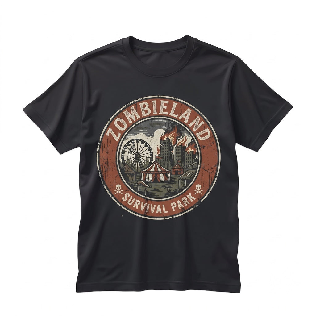 Zombie Apocalypse Comedy Movie Graphic Vintage Cotton Crewneck Unisex TShirt