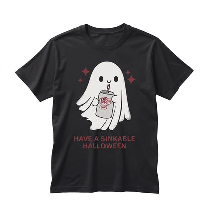 Funny Cute Spooky Ghost Drinking Diet Soda Pop Graphic Halloween Lover Gift Unisex TShirt