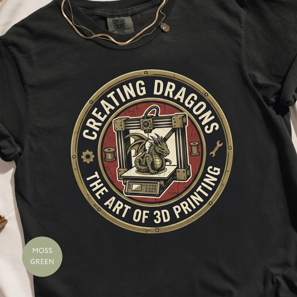 Cool 3D Printing Dragon Graphic Hobbyist Gift for Engineer Tech Maker Designer Unisex TShirt